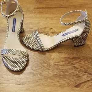 Stuart Weitzman Black and Cream Sandals